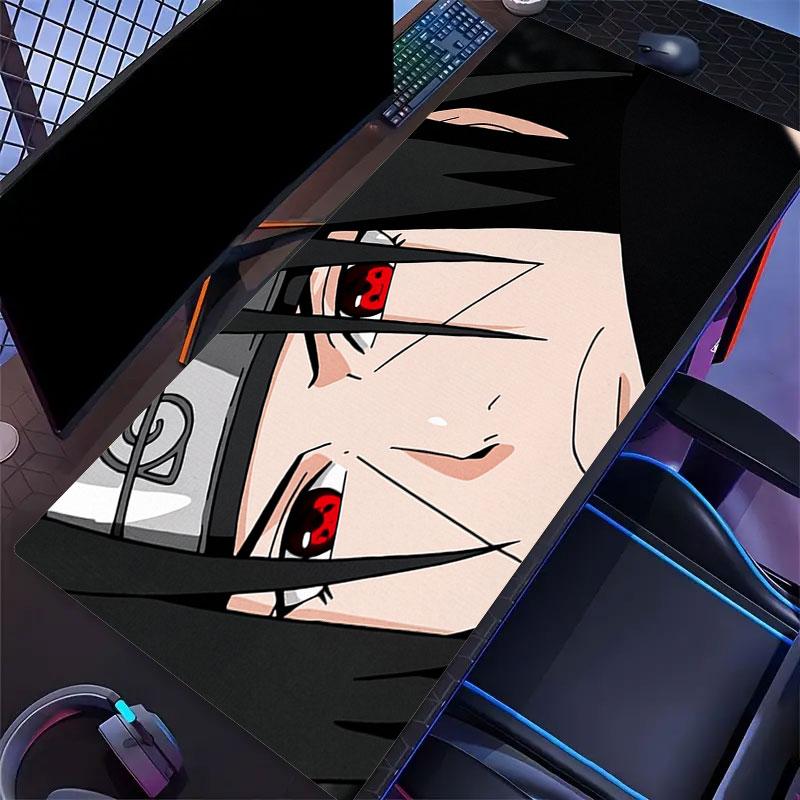Uchiha Sasuke Mouse Pad, Large Gaming Desk Mat, Non-slip XXL Mousepad for Laptop & Tablet, Mini PC Playmat with Stitched Edges