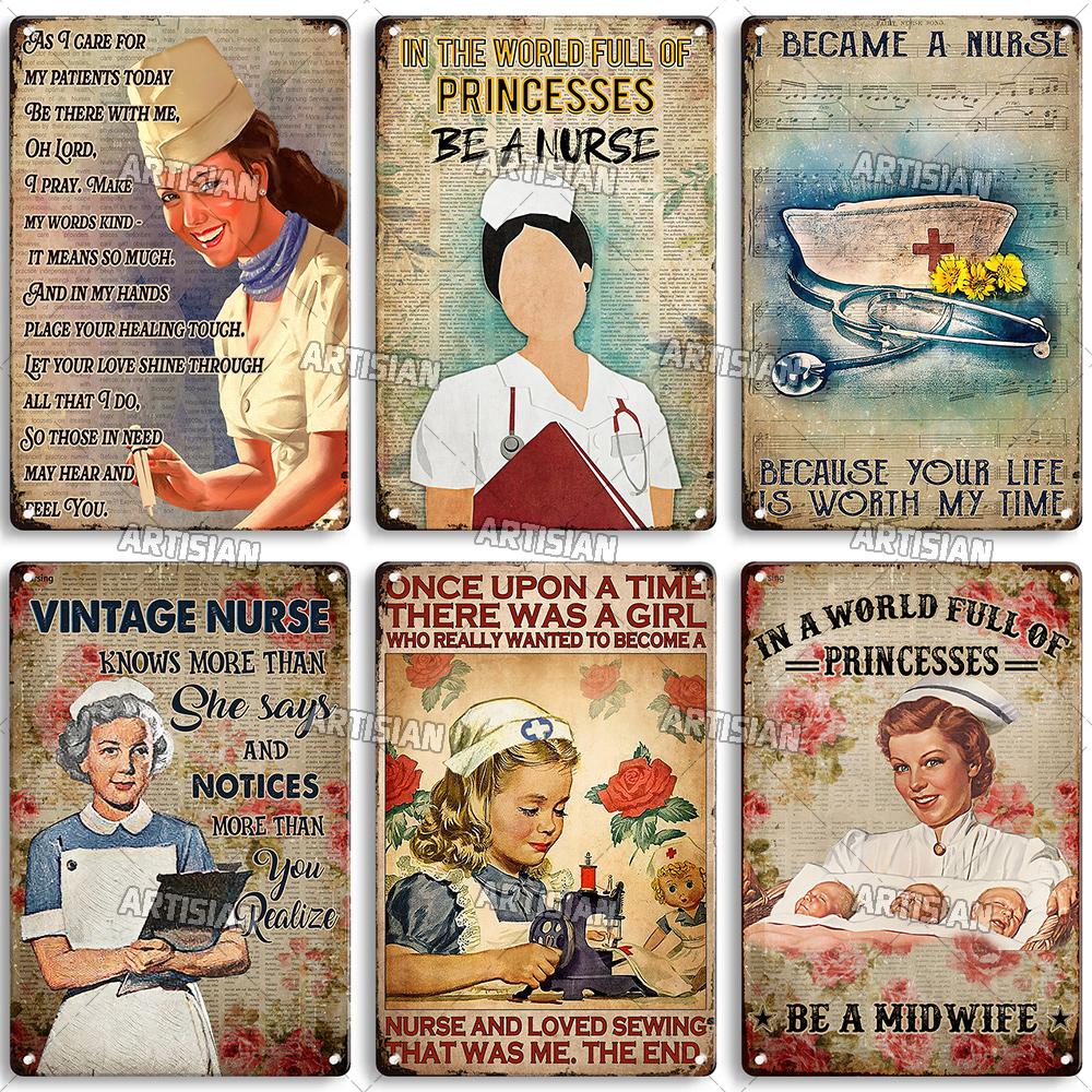 Künstlerisches Medizinisches Metallschild Krankenschwester Tierarzt Blechschild Klinik Krankenhaus Hebamme Dekoratives Poster Wanddekor Garage Bar Kneipe