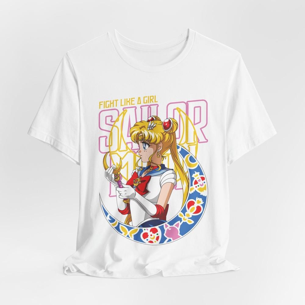 Sailor Moon Inspired Illustration Tee Fight Like a Girl TShirt S