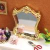 1:12 Dollhouse Miniature Gold-Trimmed Chic Mirror for Bedroom/Bathroom