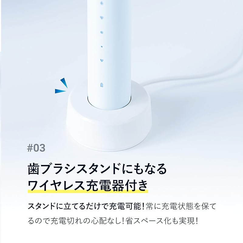 [Recommended by Active Dentists] GALLEIDO Impressive Electric Toothbrush Main Unit + Replacement Toothbrush Set Ultrasound Wireless Charging