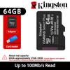 Kingston 128GB Micro SD TF Card Memory Cards 64GB 256GB 512GB microSDXC Card Up To 150MB/s A1 Class 10 UHS-I U1 V10 A2 For Phone Drones Camera GoPro