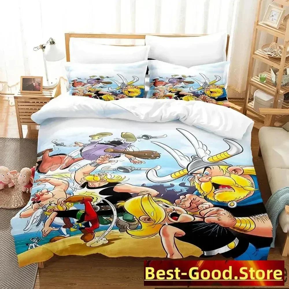 

3D Print Gaul Hero Asterix Bedding Set Duvet Cover Sheet Printed Bed Set Pillowcase Bed Full Queen King Size Comforter Bedroom AU Single 140x210cm