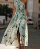 Women's One Shoulder Sleeveless Floral Print Maxi Dress Slim Fit High Waist Elegant Summer Party Dress With Belt