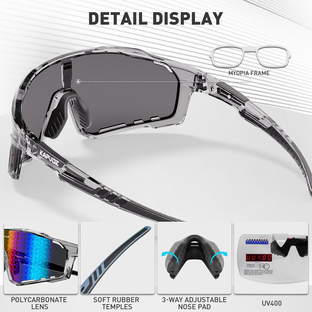 KAPVOE New Technology Nano Lenses Cycling Glasses Sunglasses Outdoor Sports Bike Eyewear Men Women MTB Bicycle UV400 Goggles 4
