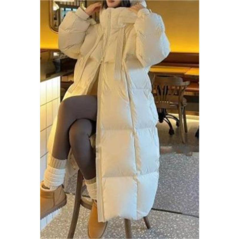 

Женский пуховик с капюшоном, свободный, средней длины, новый, до колена, холодостойкий, темпераментный, элегантный S