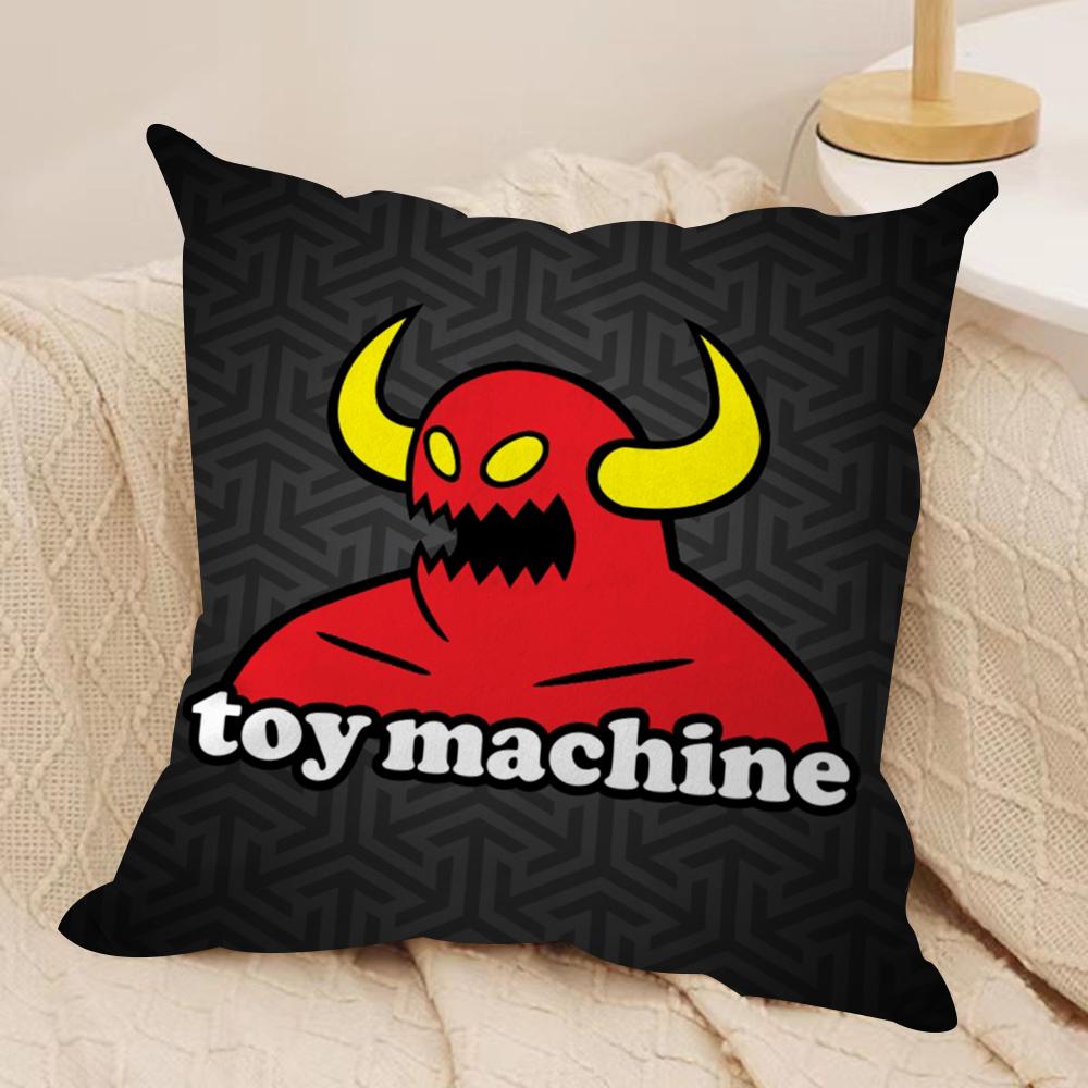 T-Toy M-MachineS S-SkateS Cushion Cover Silky Short Plush Double-Sided Printed Pillow Case for Sofa All Seasons Home Decor Gift
