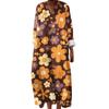 Women's Casual And Fashionable V-Veck Flower Print Long Sleeved Dress Long Sleeved Dress