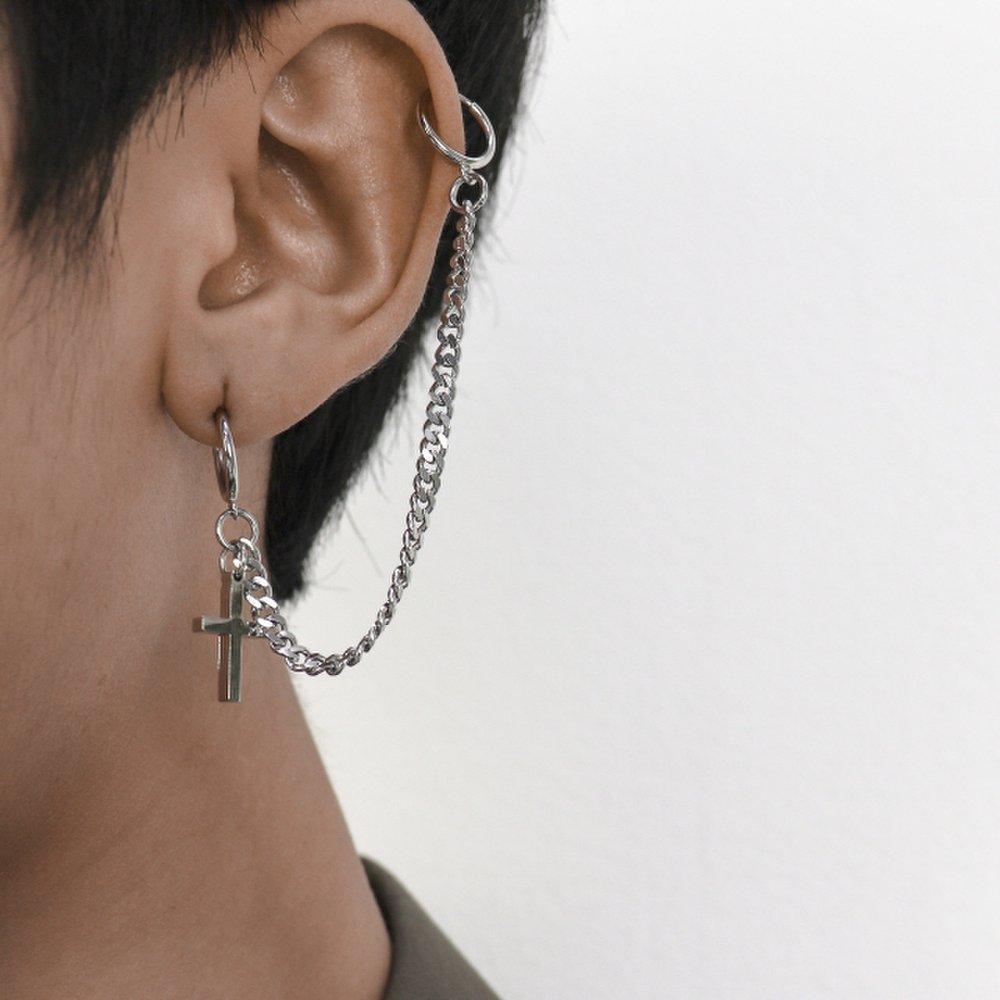 Men's Earrings Two-Pin Drop Men's Bracelet Surgical Steel Force