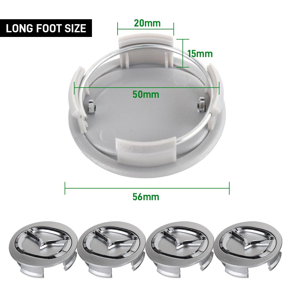 56mm Car Wheel Hub Caps Auto Emblem Tire Center Cover Badge Decor For Mazda Axela CX4 CX5 CX8 2 3 6 BM GJ CX-5 CX-3 CX3 CX9 CX7