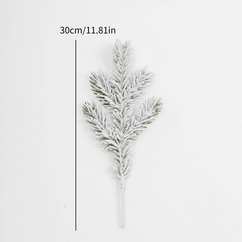 1pcs Christmas Tree Pine Branches Artificial Fake Plants Snow Pines Garland For Christmas Wreath Party Decor Xmas Gifts Ornament