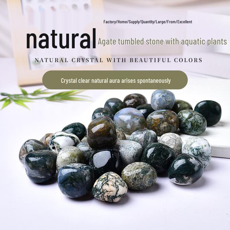 Large Natural Waterweed Agate Tumbled Stones for Fish Tanks and Buddha Offerings 100g 1-2cm