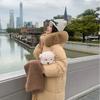 Down Cotton Clothes Women's Medium and Long Winter New Fashion Big Fur Collar Design Sense Thickened Cotton Clothes