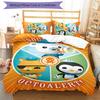 3-teiliges Octonauts Muster Bettwäsche-Set Bettbezug-Set enthält Bettbezug & Kissenbezüge, perfekte Ganzjahres-Schlafzimmerdekoration & Geschenk
