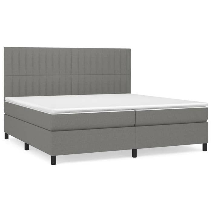 3131618 vidaXL Divan Bed with Mattress Dark Grey 200x200cm Fabric