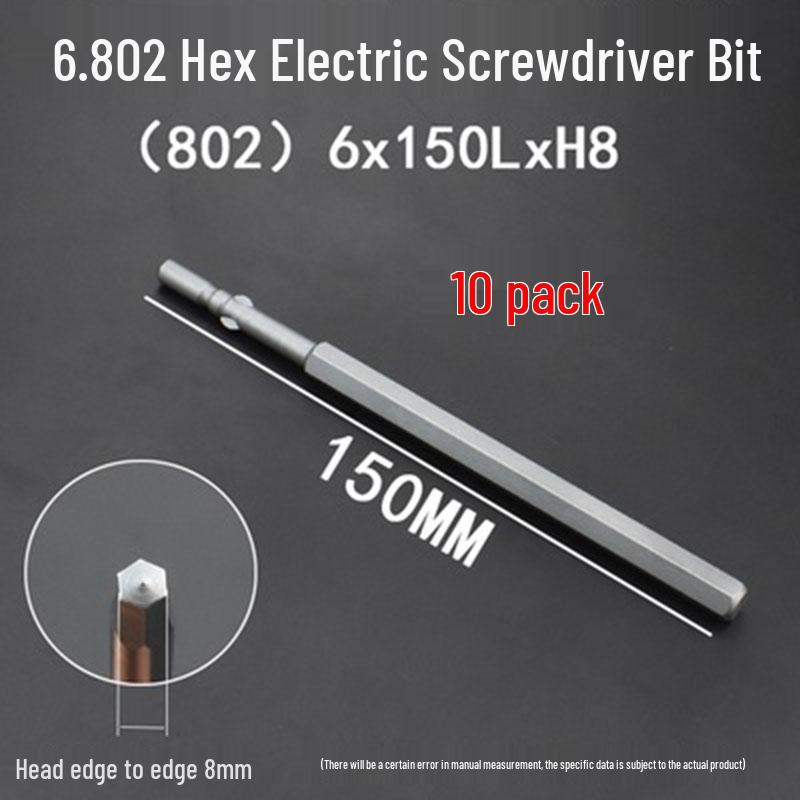 Extended Hexagonal S2 Steel Electric Screwdriver Bit with 5mm/6mm Shank