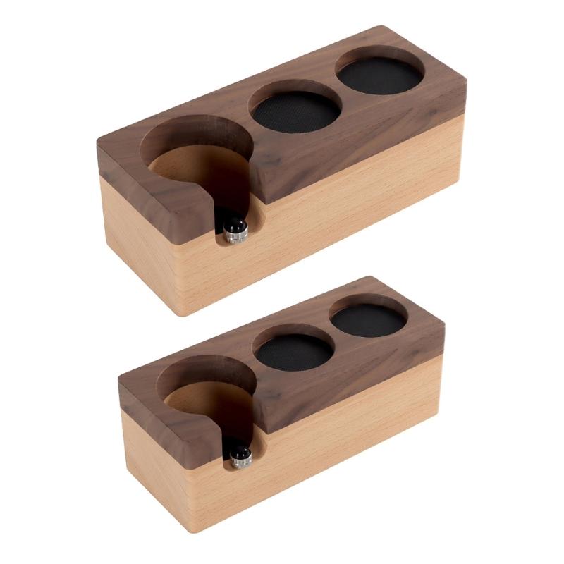 Coffee Tamper Holder Espresso Tamping Station Coffee Tools Rack Coffee Accessories Wood Materoal Gift for Coffee Lover