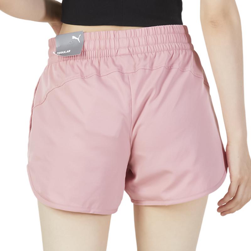 Puma Solid Color Logo Print Straight Leg Sports Shorts Women bottoms Pink 671773-80