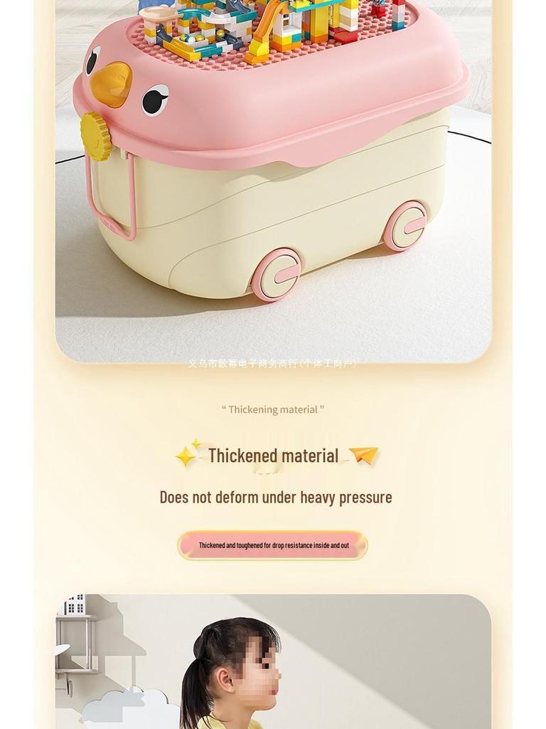 Kids' Large Capacity Plastic Storage Box for Toys, Snacks & Clothes