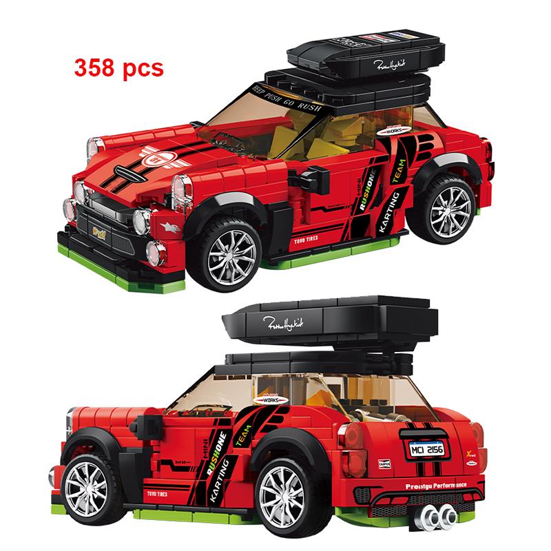 Technischer Speed Car MOC Stadtfahrzeug Rennwagen Rallye Bausteine Ziegel Set Retro Ornament DIY Spielzeug für Erwachsene Geschenke