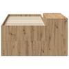 High Bed with Desk for Children Artisan Oak Finish 75 x 190 cm