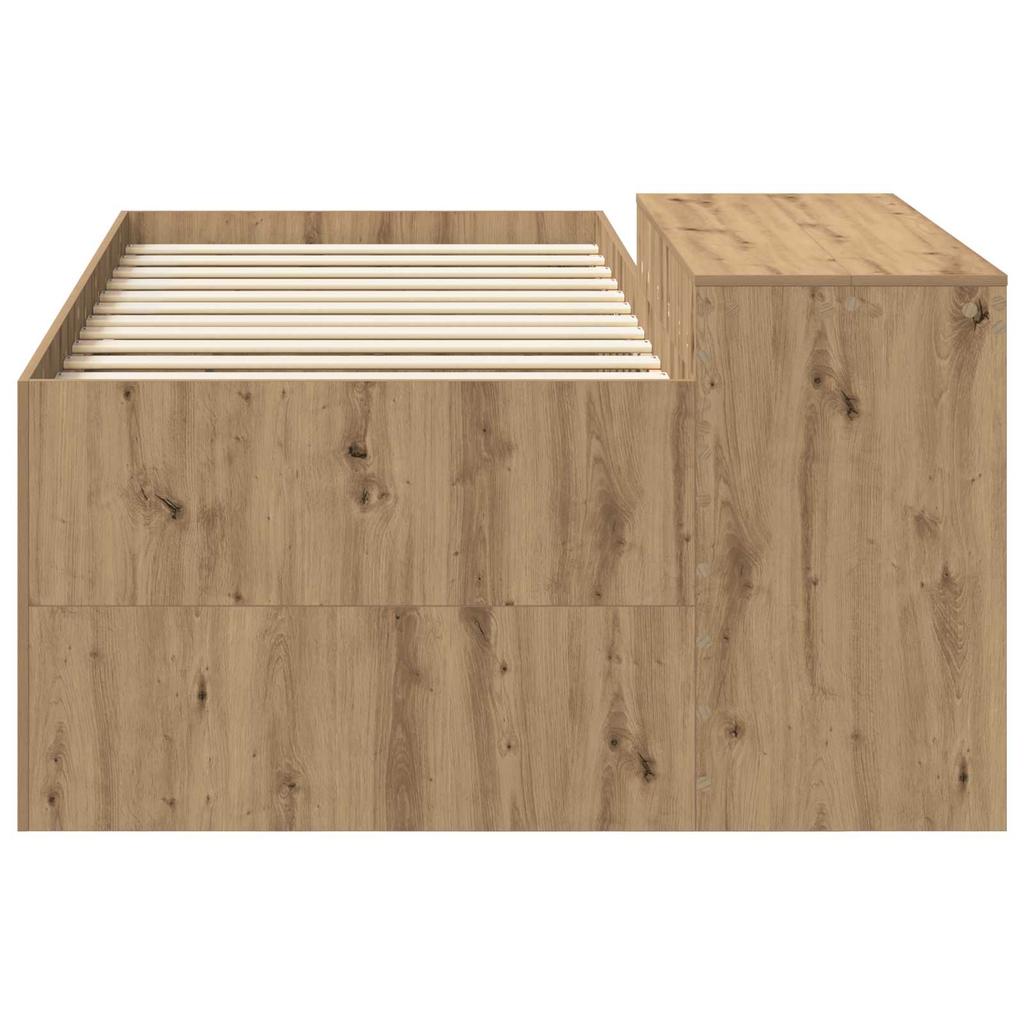 High Bed with Desk for Children Artisan Oak Finish 75 x 190 cm