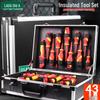 43-Piece High-Pressure Insulated Tool Set for Electricians with VDE Anti-Shock Wrench