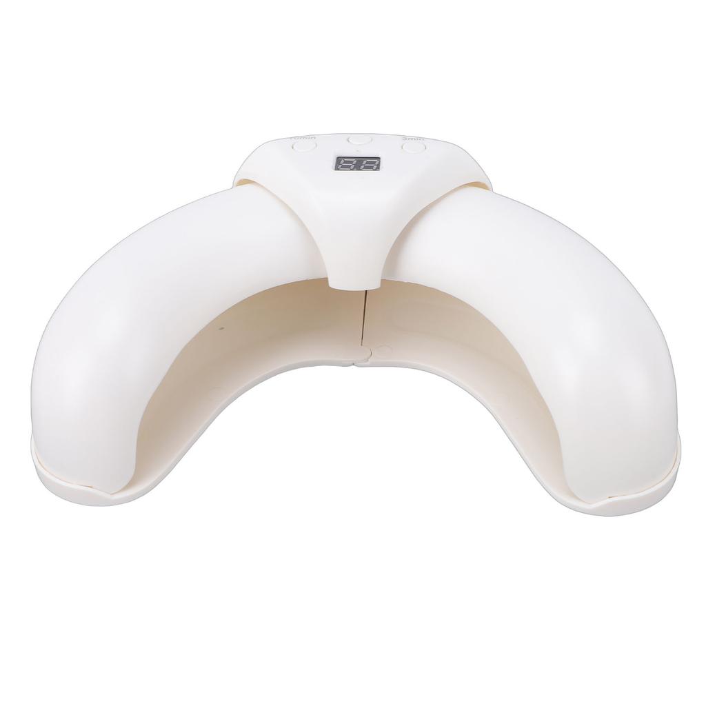Nail Lamp 3 Timer Settings 18 LED Moon Shape Plug In Nail Dryer Even Curing for Gel Polish Countdown Timer White
