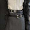 Simple Thin Waist Belt Metal Buckle Dress Decoration Adjustable PU Leather Belt  Daily