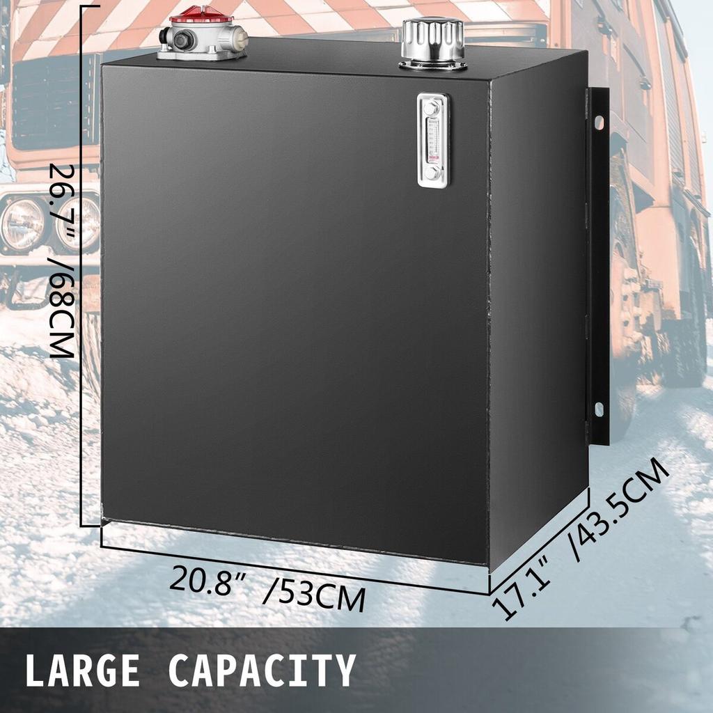 Hydraulic Oil Tanks 25Gal Fuel Tank Heavy Duty Hydraulic Steel Tank Reservoir, Gasoline Transfer Tanks, Hydraulic Reservoir with Strainer Temp Gauge