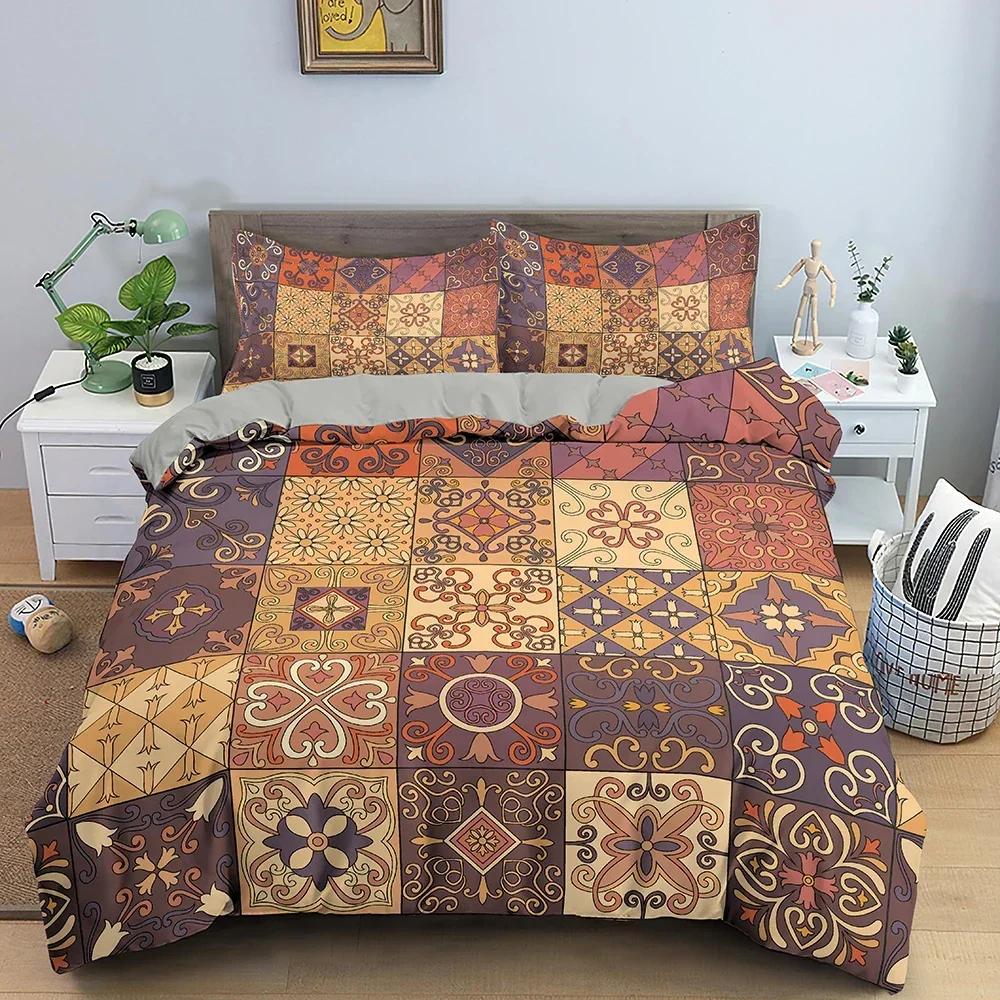 3D Printed Bohemian Ethnic Mandala Comfortable Duvet Quilt Cover Pillowcase Bedding Set Children Bedroom Decoration Home Textile