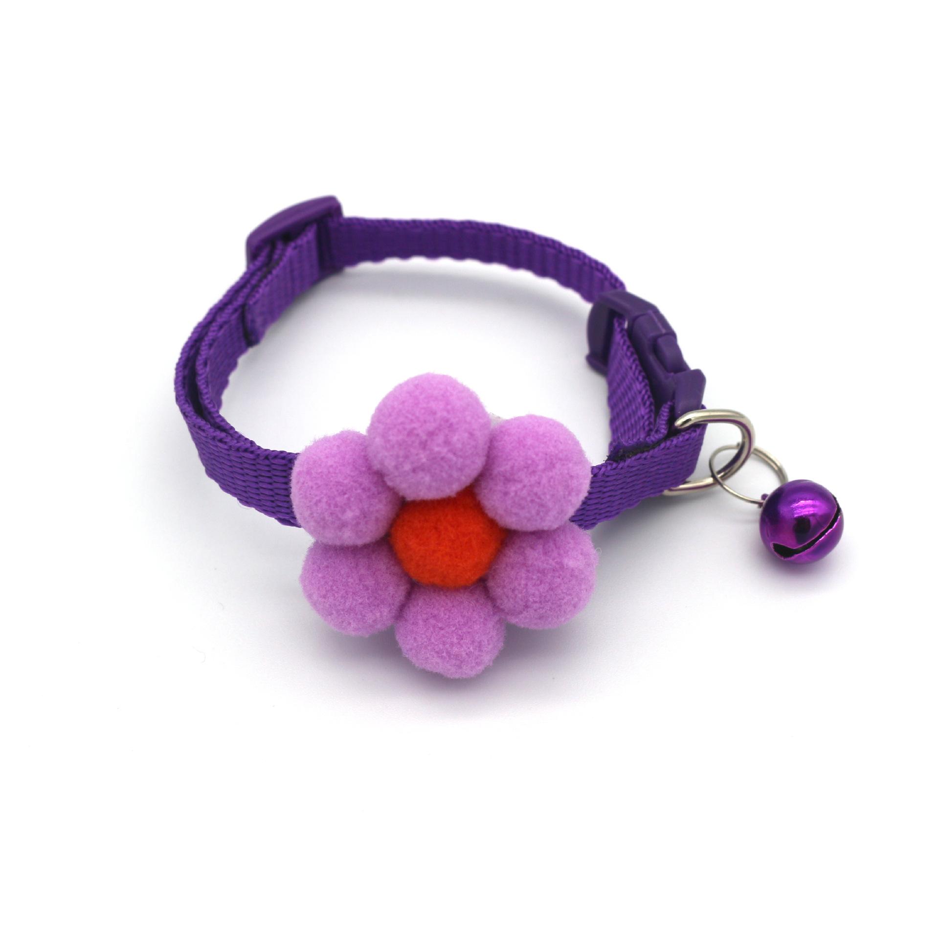 

1PC Cute Cat Collar Small Puppy Cat Collars Bow Kitten Cat Collar Bowknot Necklace with Bell for Dogs Chihuahua Pet Supplies фиолетовый