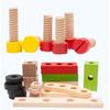Holzmuttern-Schrauben-Demontage-Montage-Werkzeugkasten Spielzeug Simulation Reparatur Zimmermannswerkzeug Kreatives DIY Rollenspiel-Set für Kinder