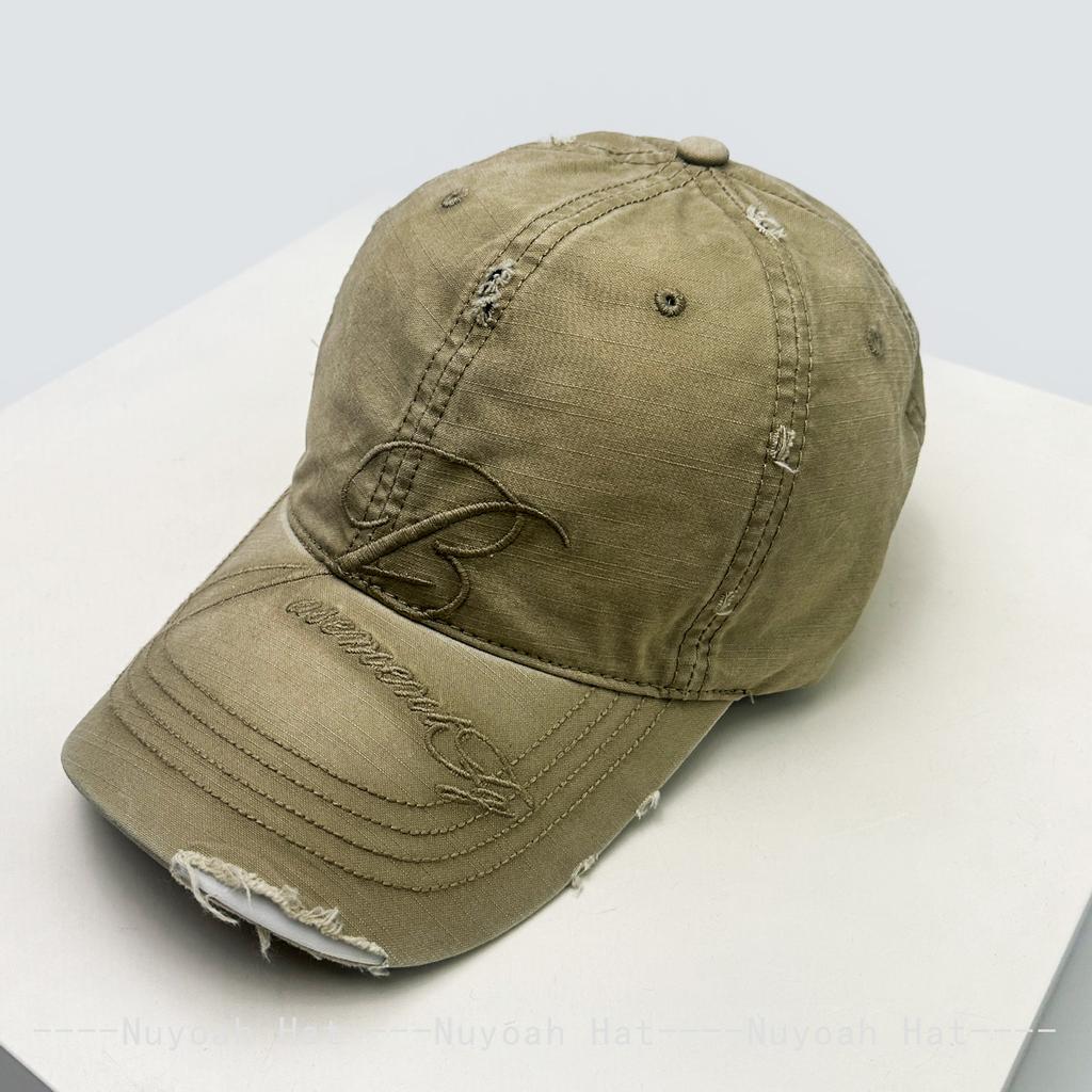 And Women American Vintage Embroidered B Letter Prints Baseball Caps Sun Protection Broken All-Match Personalized Peaked Hats Fashion Street Style