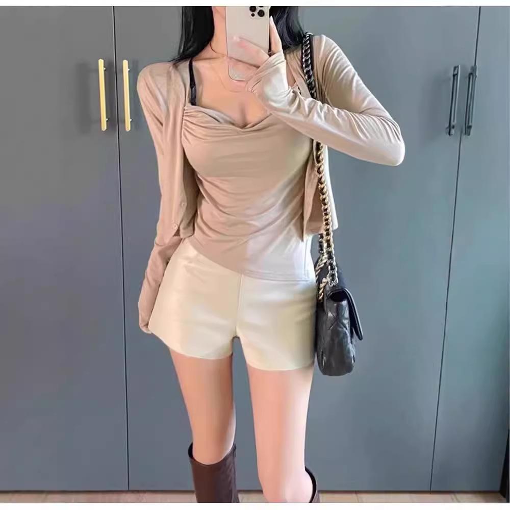 2025 Women's High Waist PU Leather Hip-Hugging Shorts - Sexy, Slimming, Versatile, Super Short Booty Basics