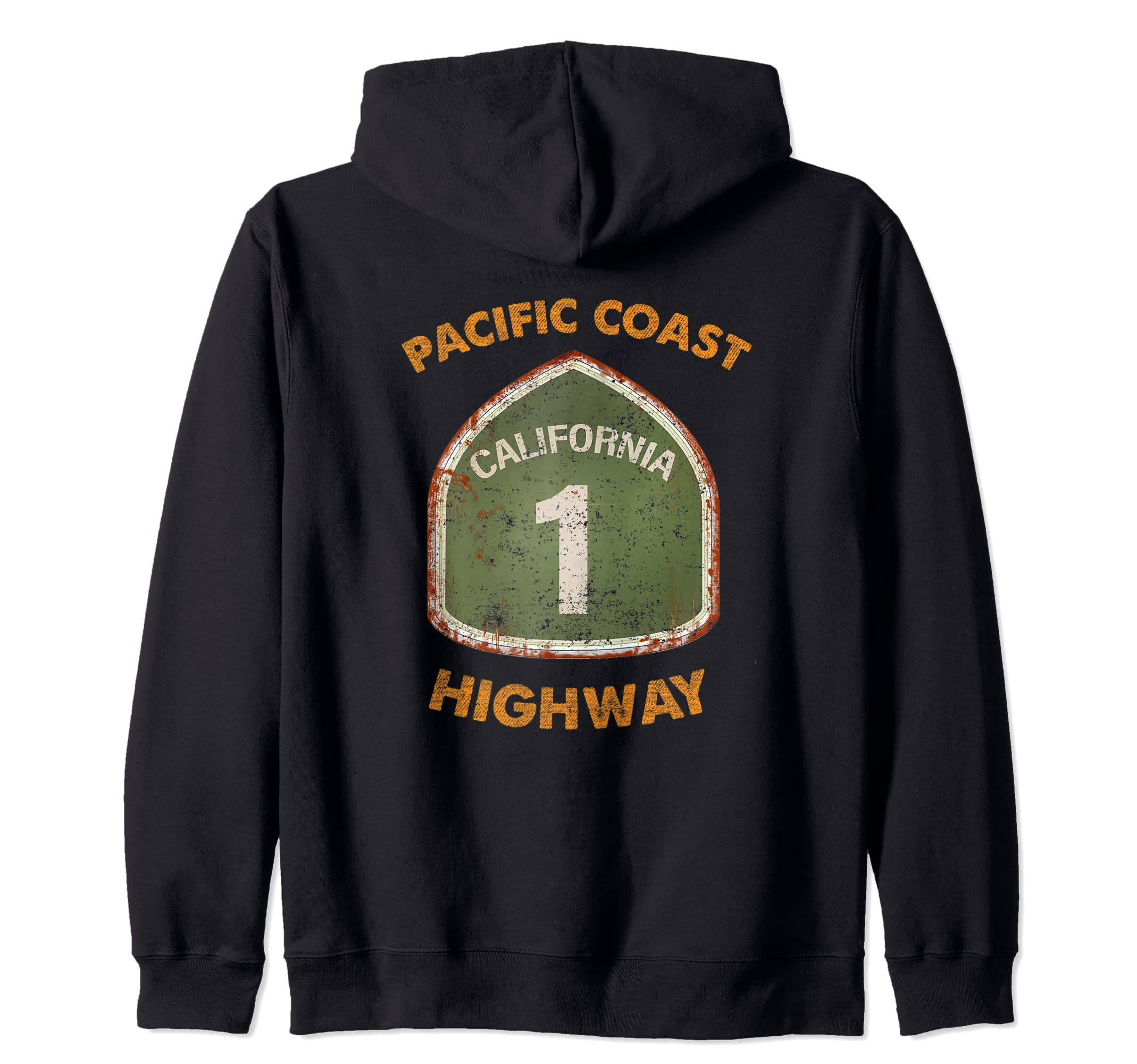Pacific Coast Highway Route 1 California Gift Hoodie - Zip-up чёрный