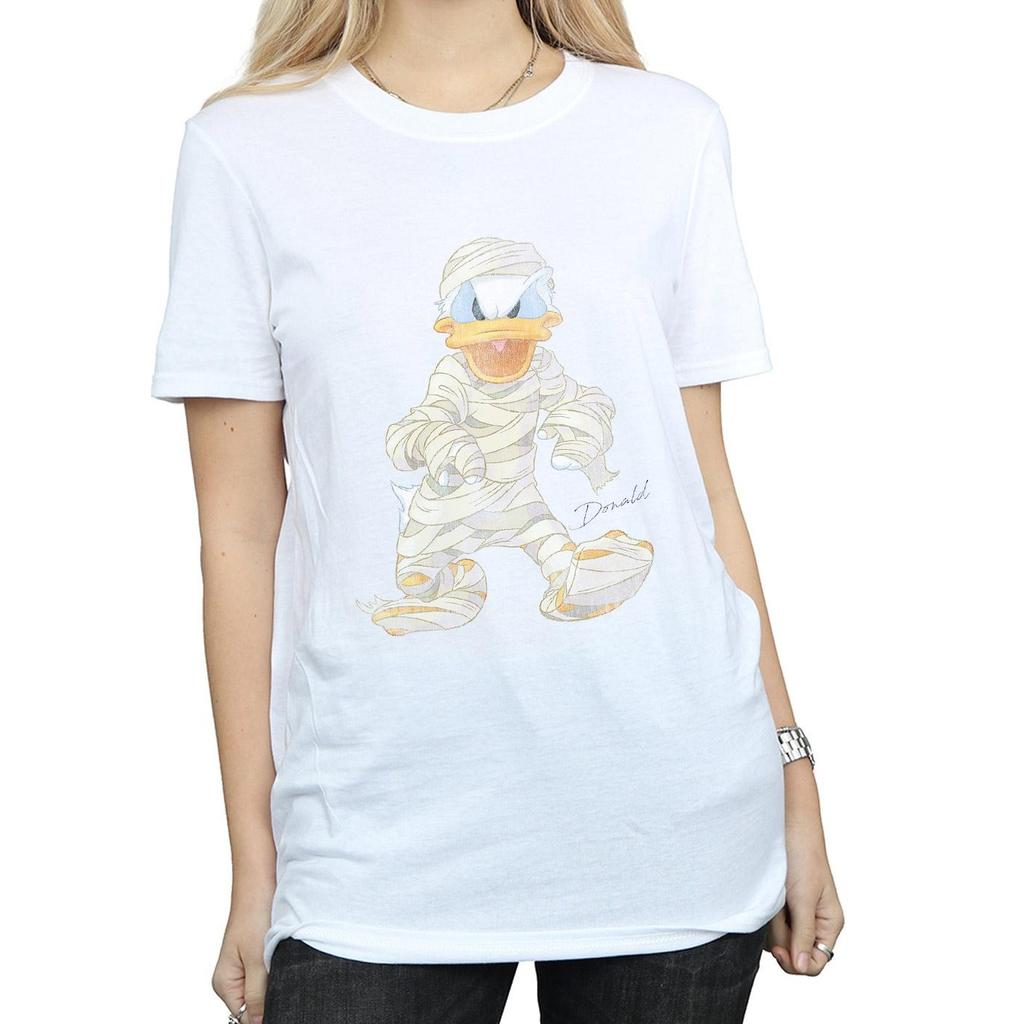 Disney Womens/Ladies Mummy Donald Duck Cotton Boyfriend T-Shirt