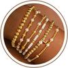 Turandoss 18K Gold Plated Beaded Stretch Initial Bracelet for Women Gifts