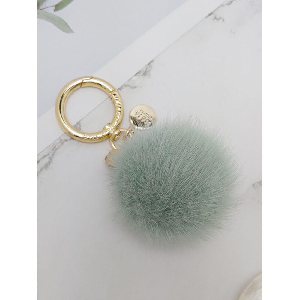 MAIA Mink Fur Keychain & Charm - Mint