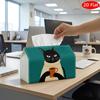 2D Flat, 1pc Tissue Box, Printed On Both Sides, High-End Light Luxury Faux Rattan Woven Pattern Tissue Box, Tissue Storage Box, Bathroom Accessory Tis