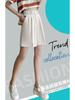 Women's High-Waist Black Bermuda Shorts: Summer, Loose, Straight-Leg, Slimming A-Line, Hong Kong Style.