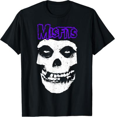 Misfits – Maglietta con Logo Viola Teschio Uomo Donna Top