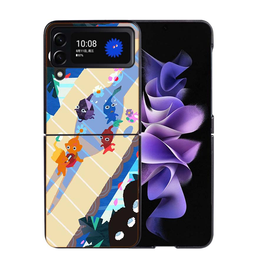 Game Pikmin 4 Phone Case For Samsung Z Flip 7 6 5G Galaxy Z Flip4 Z Flip5 Z Flip3 Coque Black Hard PC Shell Protective Cover