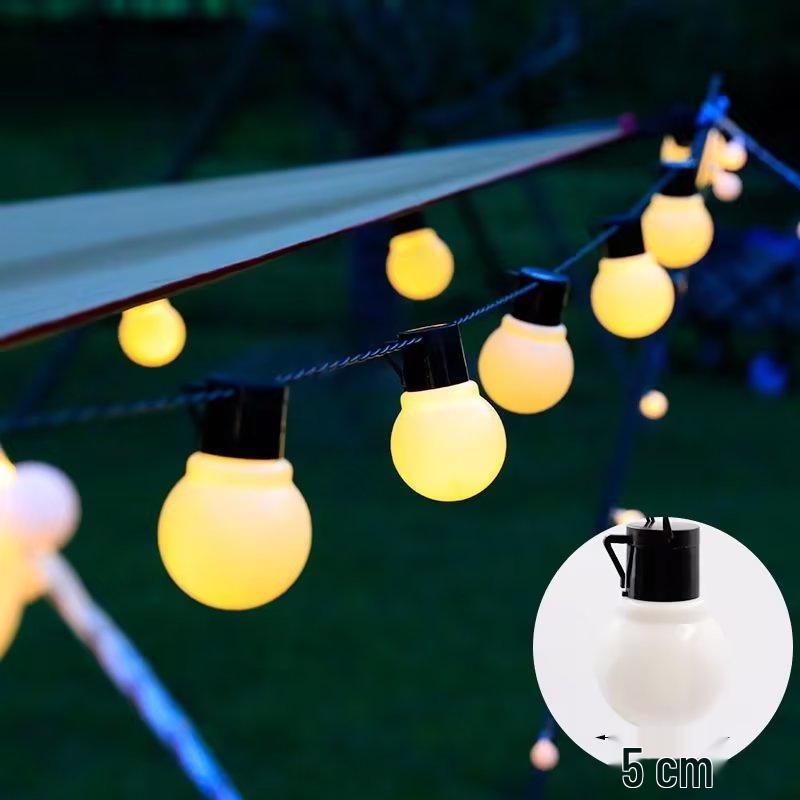 Colorful LED Bulb String Lights for Camping, Weddings, and Outdoor Decor
