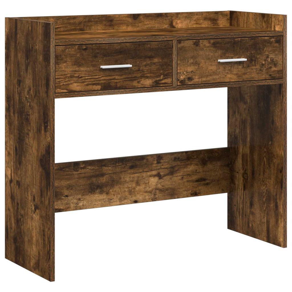 Console Table Smoked Oak 90 x 35 x 80 cm Wood Based Material