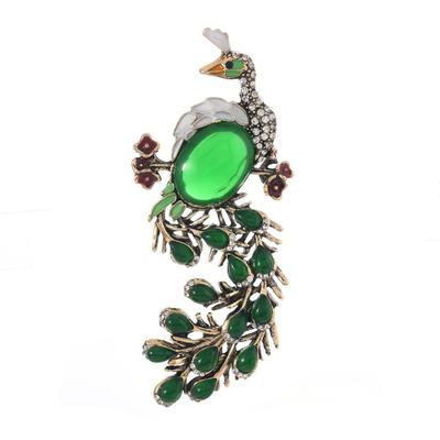 Vintage Rhinestone Brooches for Women Peacock Animals Lapel Pins Party Wedding Suit Coat Jewelry Gifts
