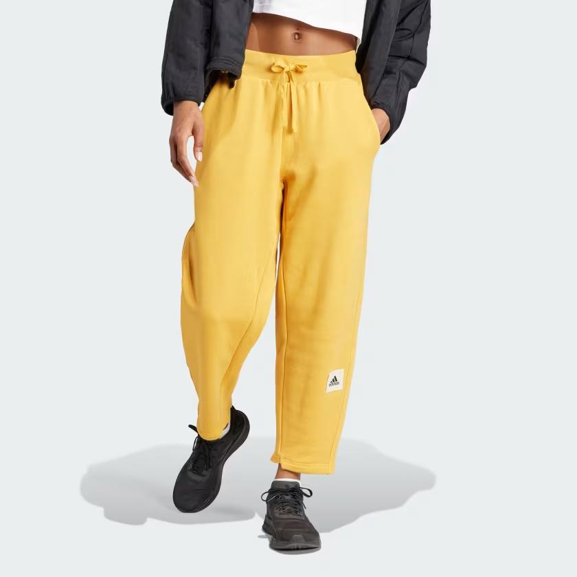 adidas Women's Loose Fit Casual Sweatpants Yellow Female IA3001