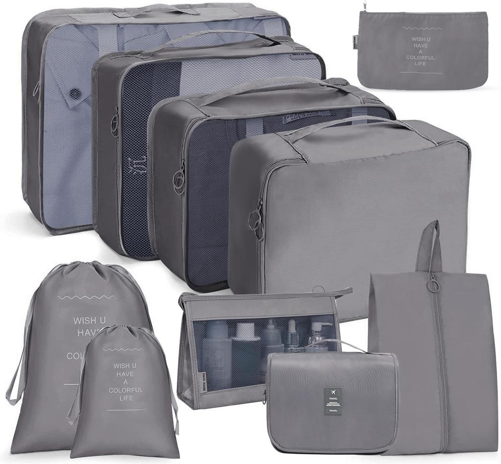 Travel Storage Bag Set Six-Piece Set Seven-Piece Eight-Piece Set Folding Toilet Bag Clothes Storage Bag Bundle Travel Bag