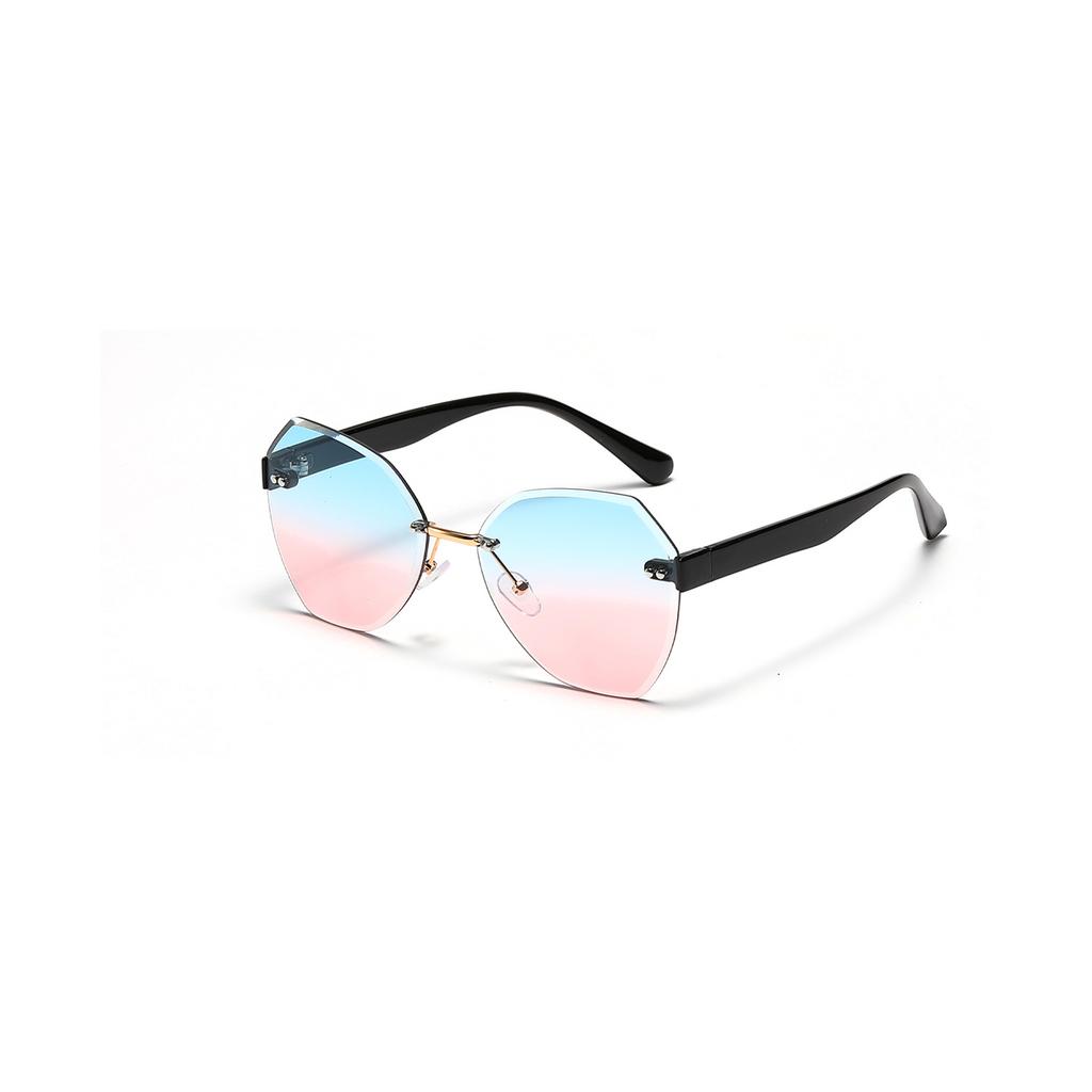 Rimless Glasses Polygonal Pink Retro Sunglasses Female Texture Sunglasses Male