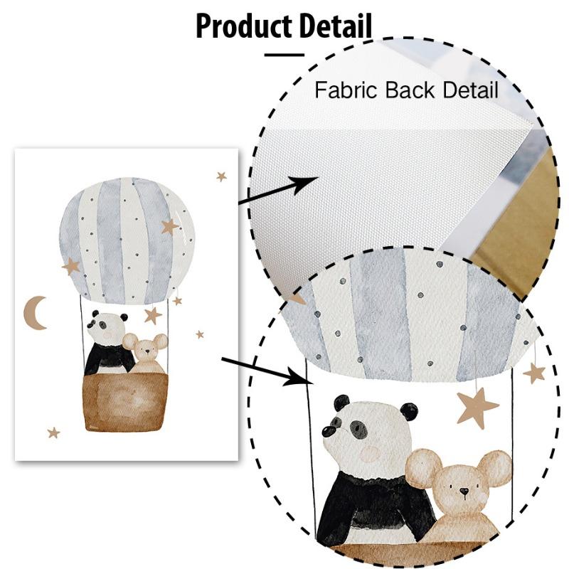 Boho Cartoon Bear Hedgehog Mouse Balloon Leaf Posters Art Prints Canvas Painting Wall Picture For Baby Kids Room Home Decoration
